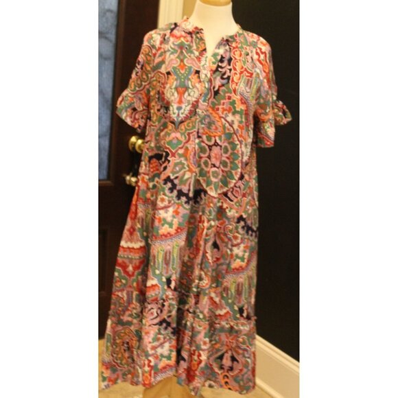 Anthropologie Dresses & Skirts - Anthropologie Flowy Peasant Colorful Maxi Dress Size Petite Extra Small
